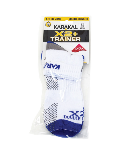 Karakal X2+ Men's Technical Sneaker Socks white blue packaging